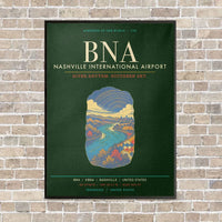 Thumbnail for Nashville International Airport BNA - Canvas Framed - Dark Green