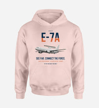 Thumbnail for E-7A Wedgetail design on pink double-side hoodie, single-side print