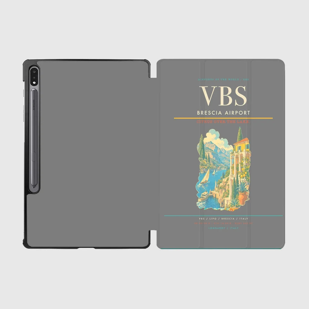 Brescia Airport (VBS) design on gray samsung tablet tablet case