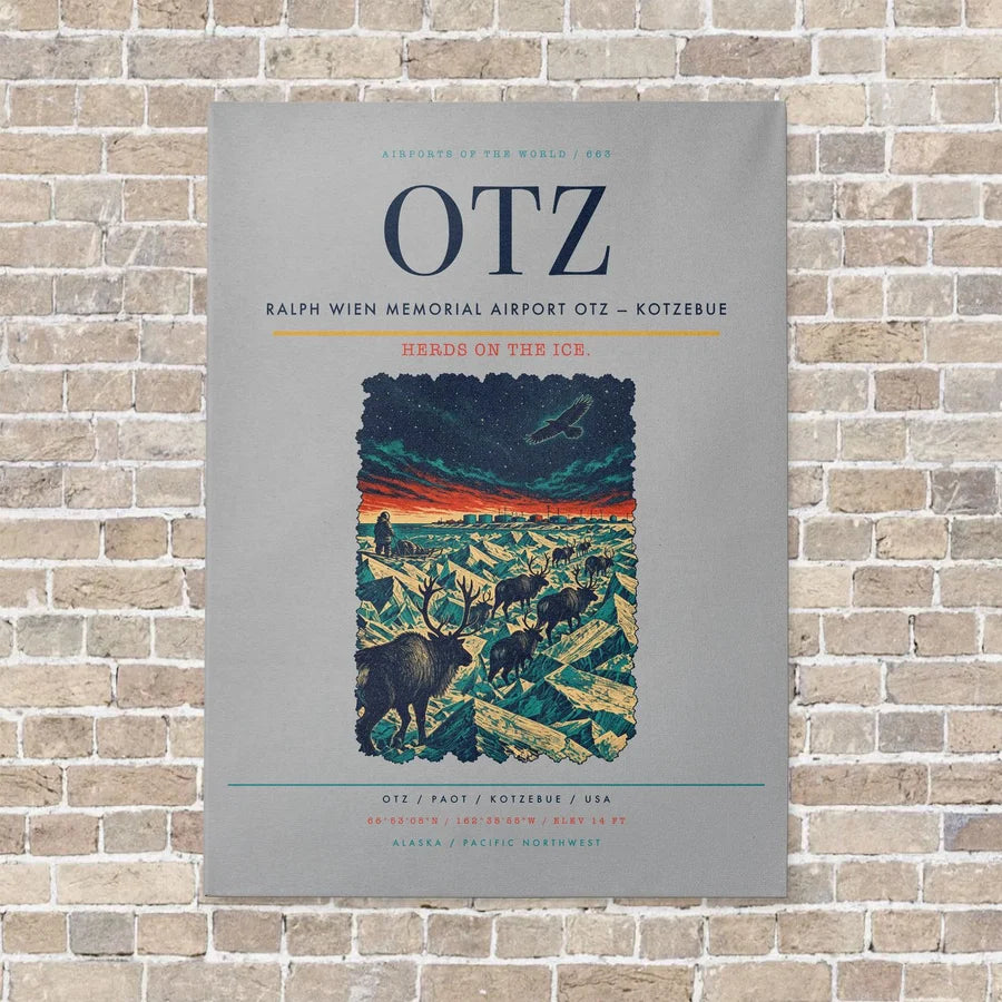 Ralph Wien Memorial Airport OTZ — Kotzebue vertical canvas print - no frame - light gray background