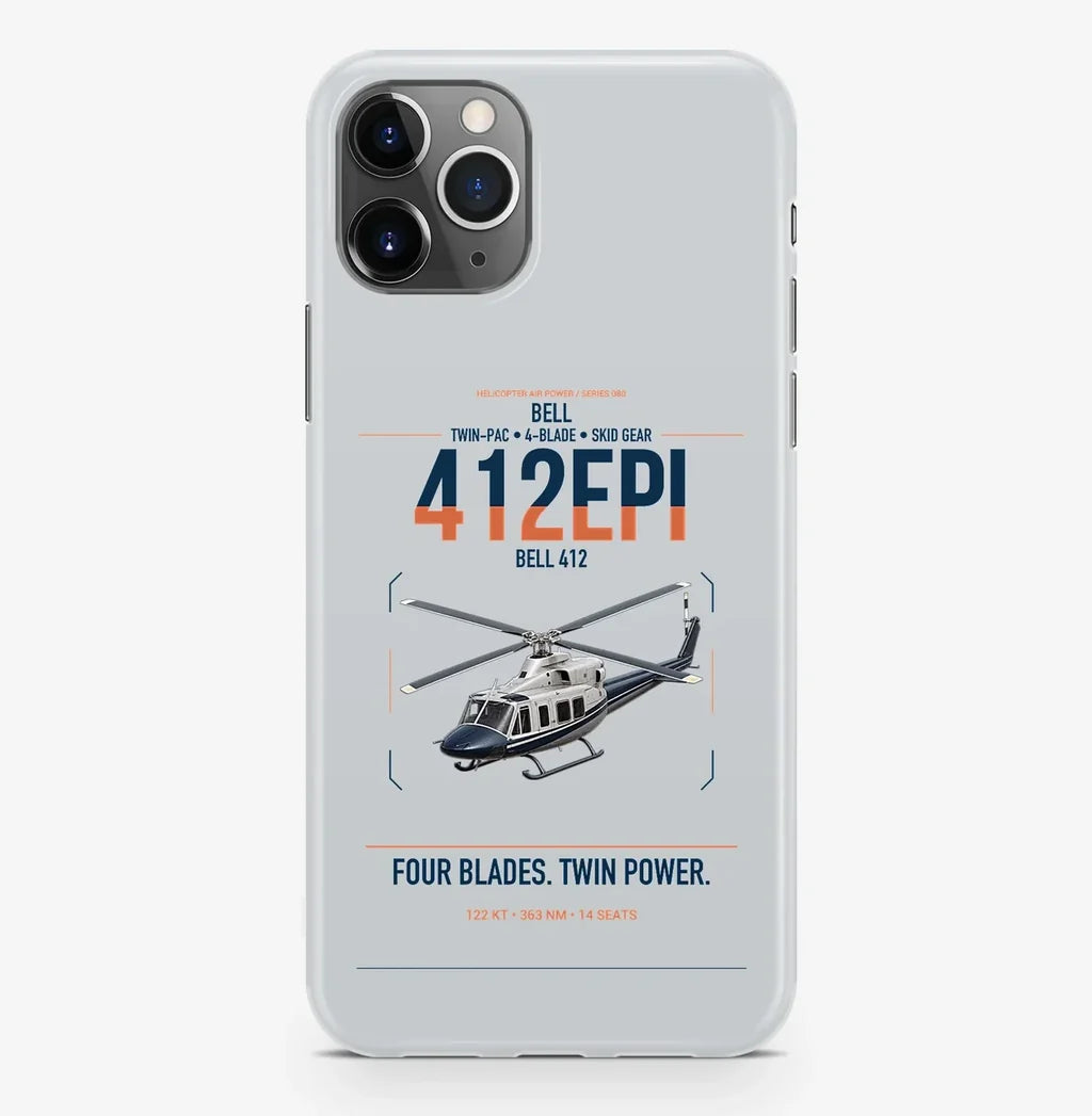Bell 412EPI design on light gray magsafe iphone case, for iPhone Pro Max