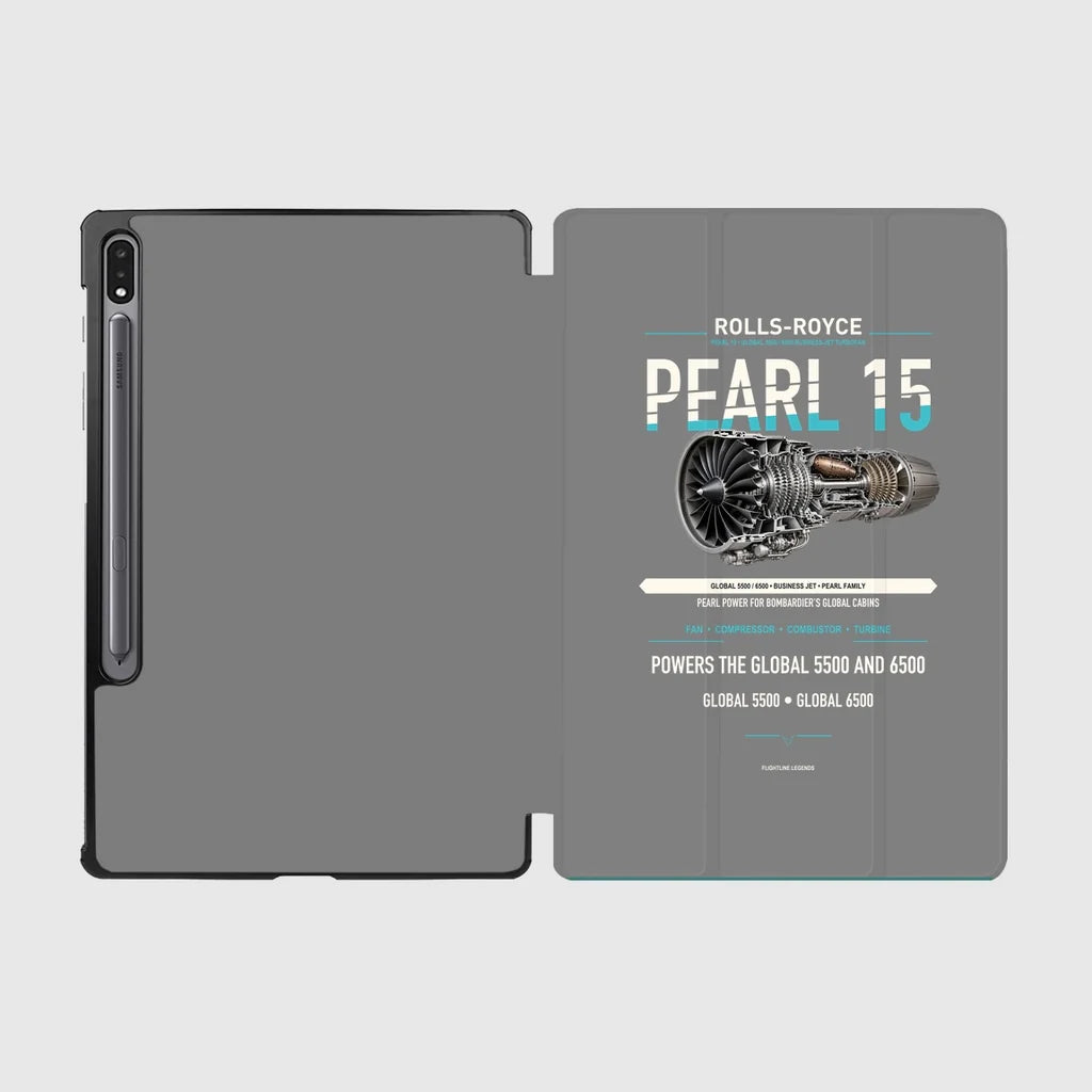 PEARL 15 design on gray samsung tablet tablet case
