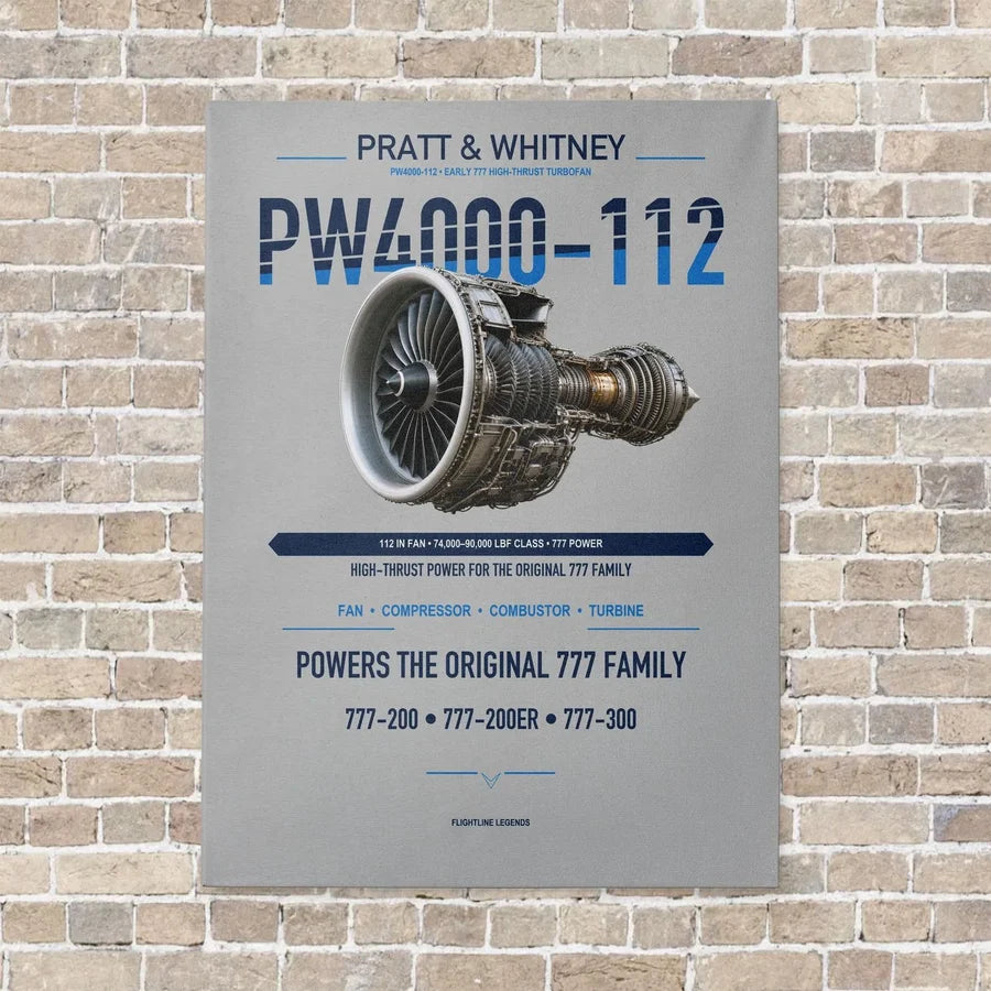 PW4000-112 vertical canvas print - no frame - light gray background