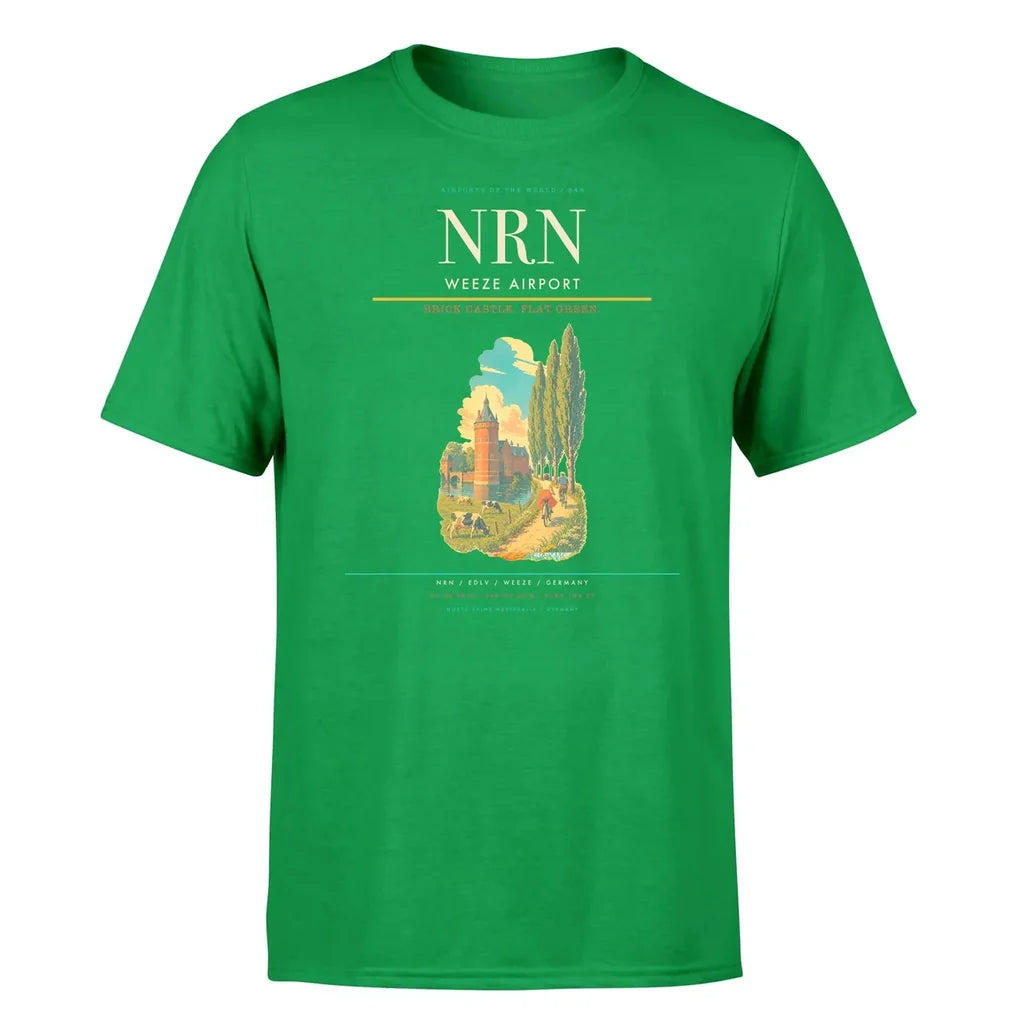 Weeze Airport (NRN) T-Shirt single-side front print in Green | weeze-airport-nrn-double-side-t-shirt
