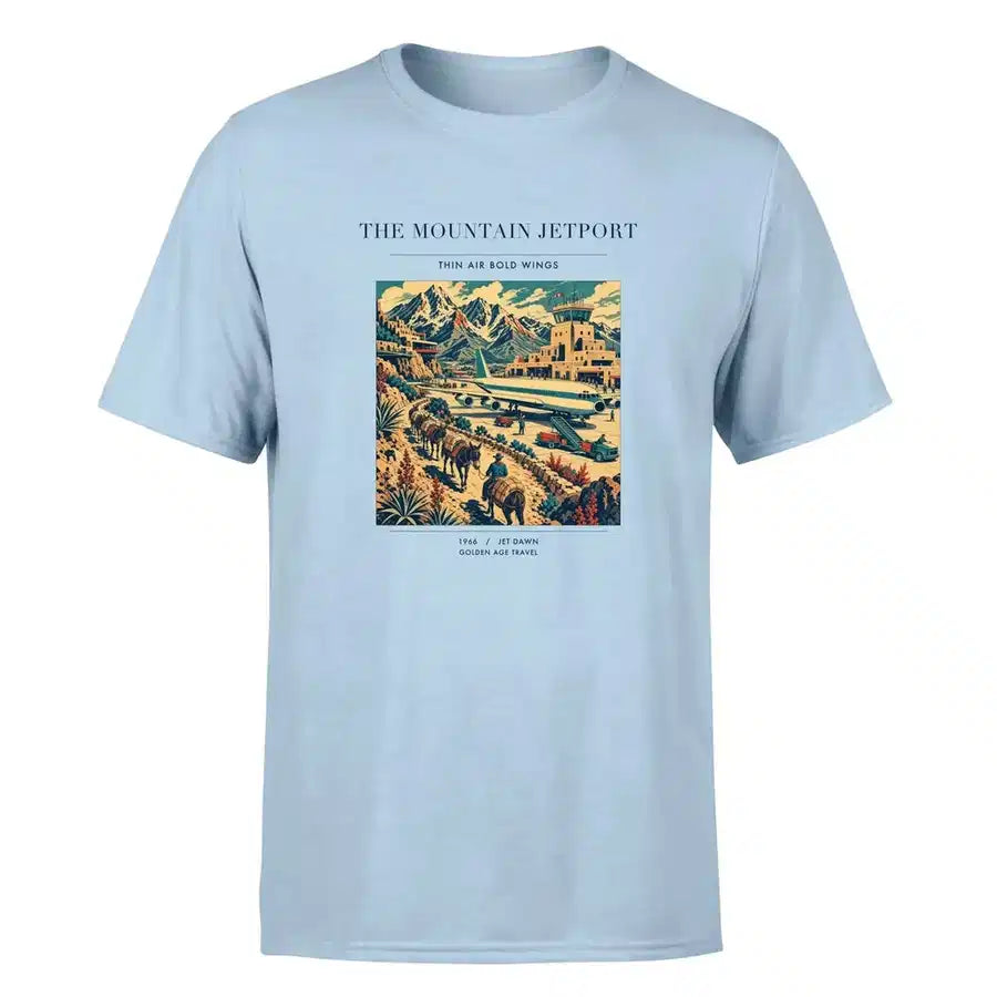 VINTAGE G4123 - The Mountain Jetport - Premium T-Shirt design on lightblue premium t shirt