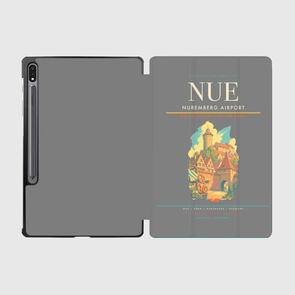 Nuremberg Airport (NUE) design on gray samsung tablet tablet case