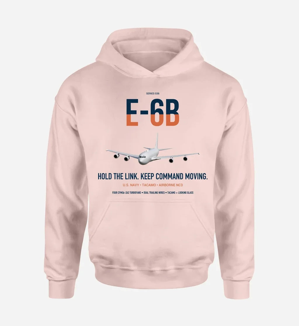 E-6B Mercury design on pink double-side hoodie, single-side print