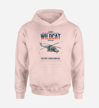 Thumbnail for Leonardo AW159 Wildcat HMA2 design on pink double-side hoodie, single-side print