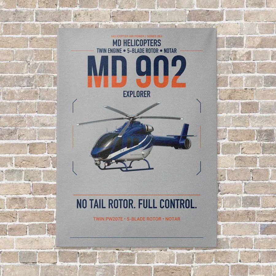 MD Helicopters MD 902 Explorer vertical canvas print - no frame - light gray background