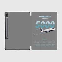 Thumbnail for Bombardier Global 5000 design on gray samsung tablet tablet case
