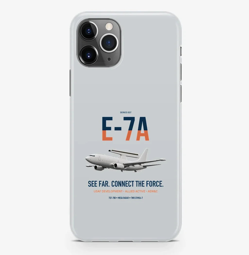 E-7A Wedgetail design on light gray magsafe iphone case, for iPhone Pro Max