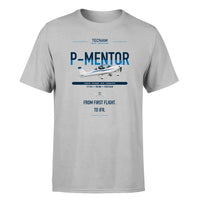 Thumbnail for Tecnam P-Mentor design on light gray t-shirt, single-side print