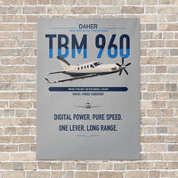 Thumbnail for Daher TBM 960 vertical canvas print - no frame - light gray background