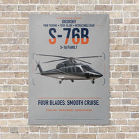 Thumbnail for Sikorsky S-76B vertical canvas print - no frame - light gray background