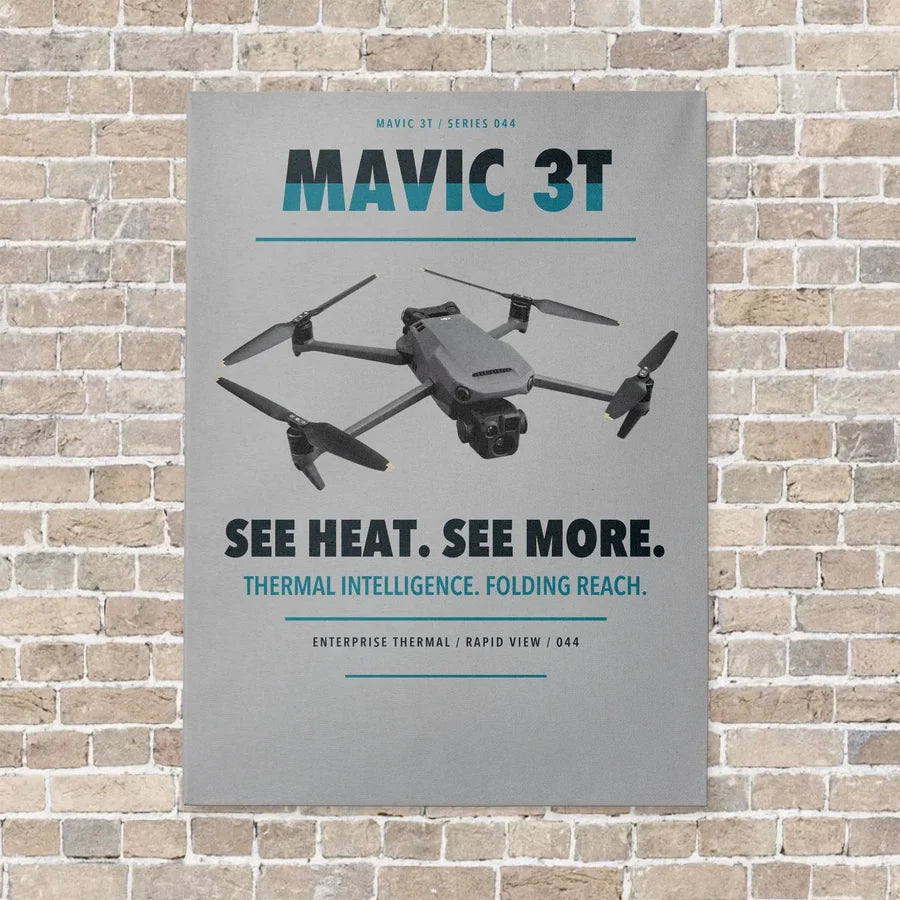 DJI Mavic 3 Thermal vertical canvas print - no frame - light gray background