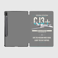 Thumbnail for Cessna Citation CJ3+ design on gray samsung tablet tablet case