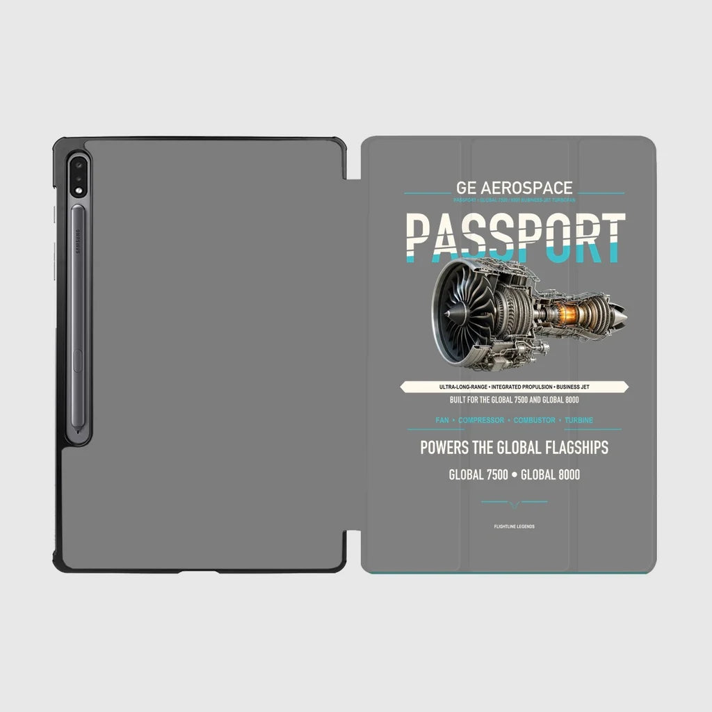 PASSPORT design on gray samsung tablet tablet case