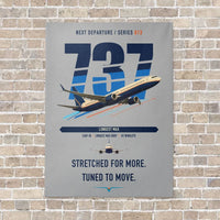 Thumbnail for Boeing 737 MAX 10 vertical canvas print - no frame - light gray background