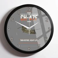 Thumbnail for Boeing CH-47F Chinook design on gray framed wall clock