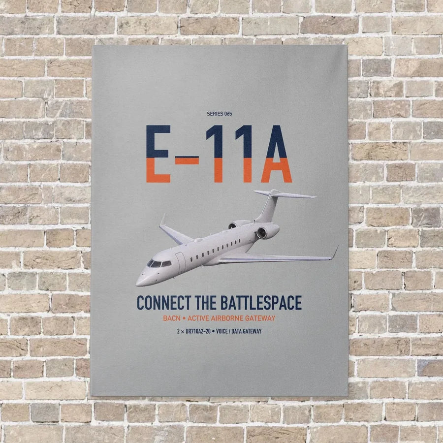 E-11A BACN vertical canvas print - no frame - light gray background