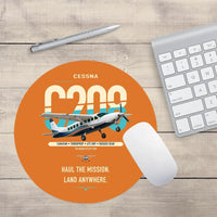 Thumbnail for Cessna 208 Caravan design on orange round mouse pad