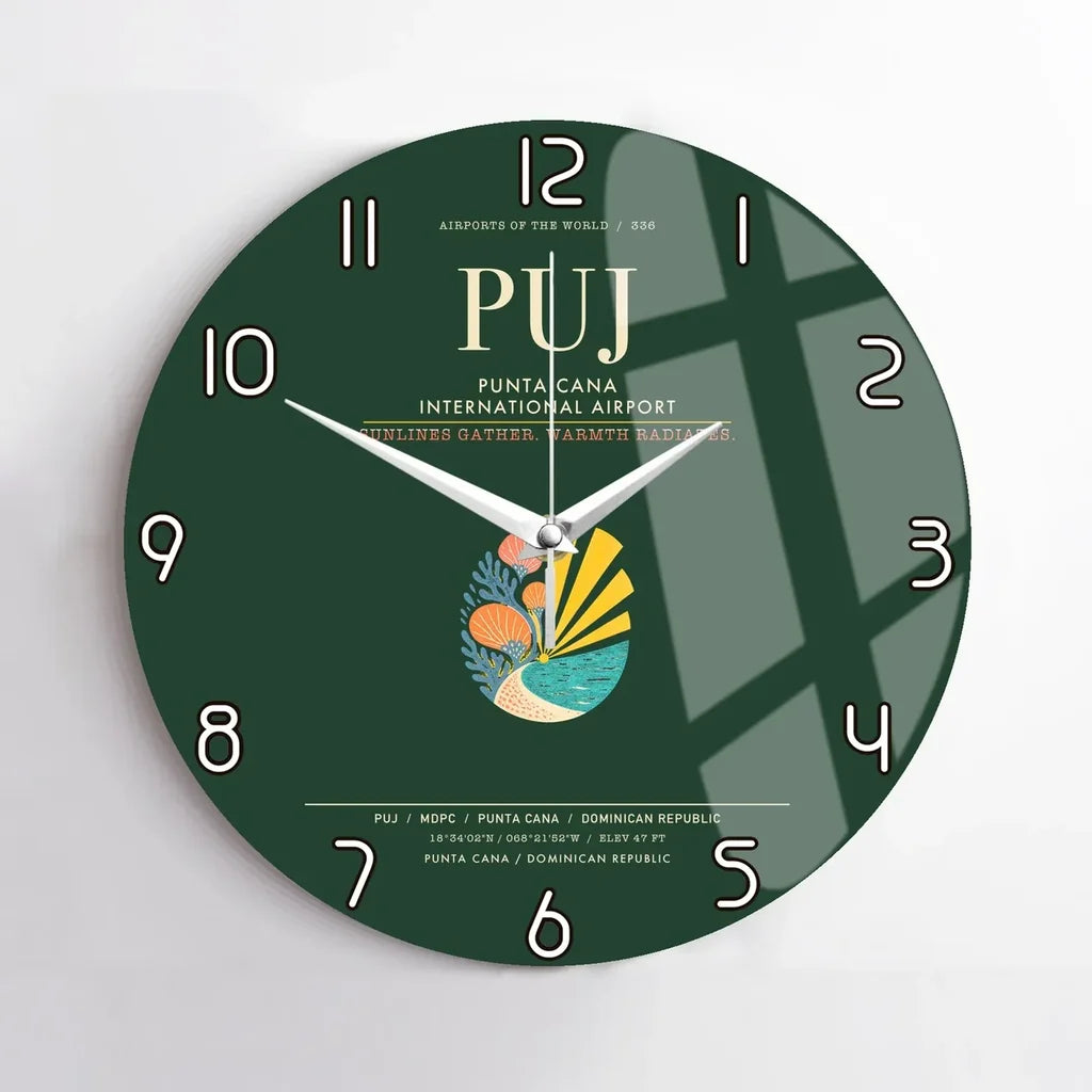 Punta Cana International Airport PUJ Wall-Clock No-Frame - Dark Green
