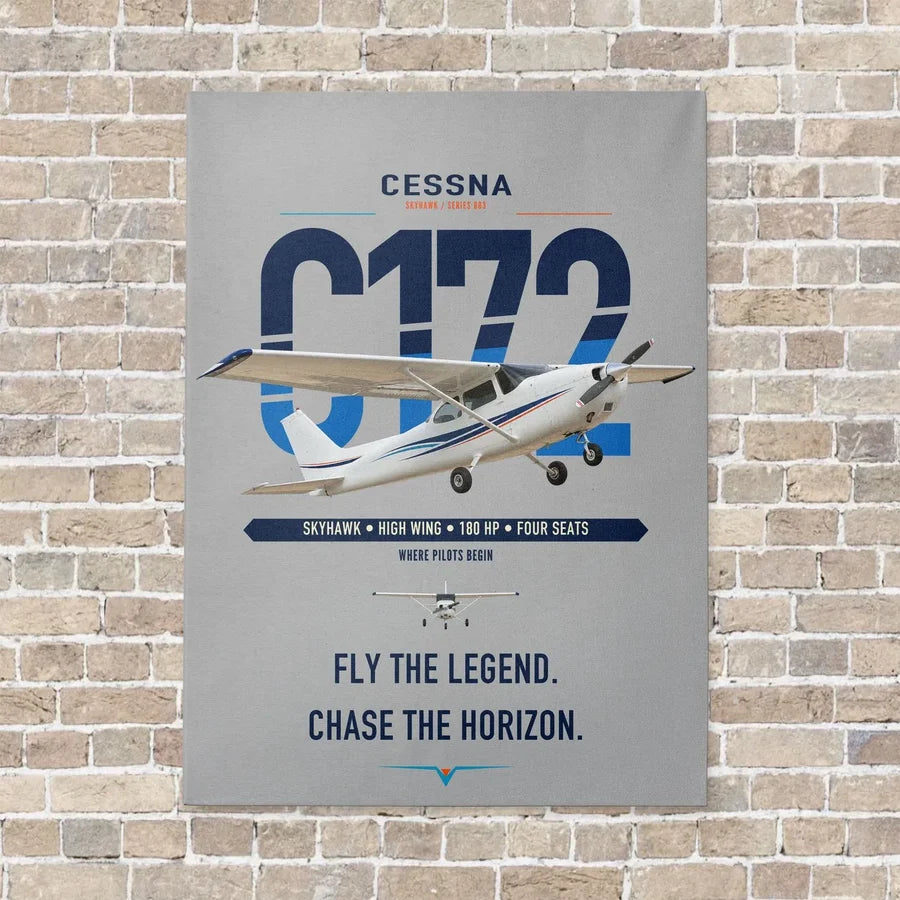 Cessna 172 Skyhawk vertical canvas print - no frame - light gray background