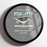 Thumbnail for PT6E-67XP design on gray framed wall clock