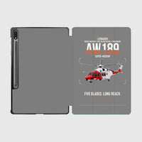 Thumbnail for Leonardo AW189 design on gray samsung tablet tablet case