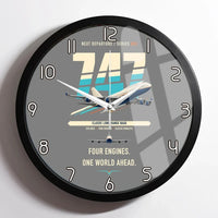 Thumbnail for Boeing 747-400 design on gray framed wall clock