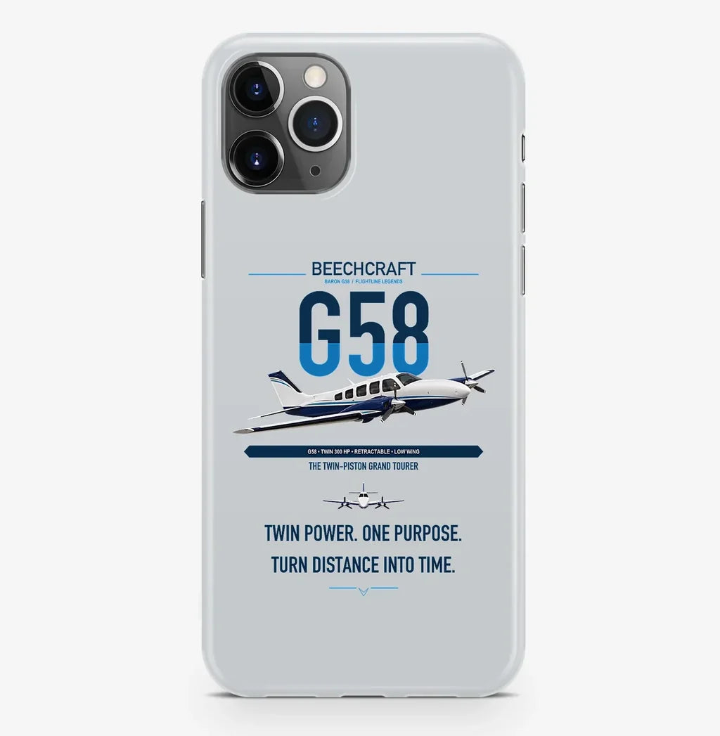 Beechcraft Baron G58 design on light gray magsafe iphone case, for iPhone Pro Max
