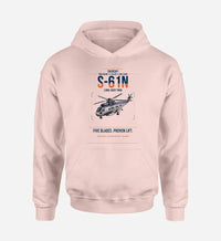 Thumbnail for Sikorsky S-61N design on pink double-side hoodie, single-side print
