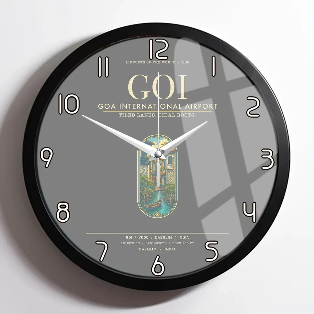 Goa International Airport Dabolim GOI Wall-Clock Framed - Gray