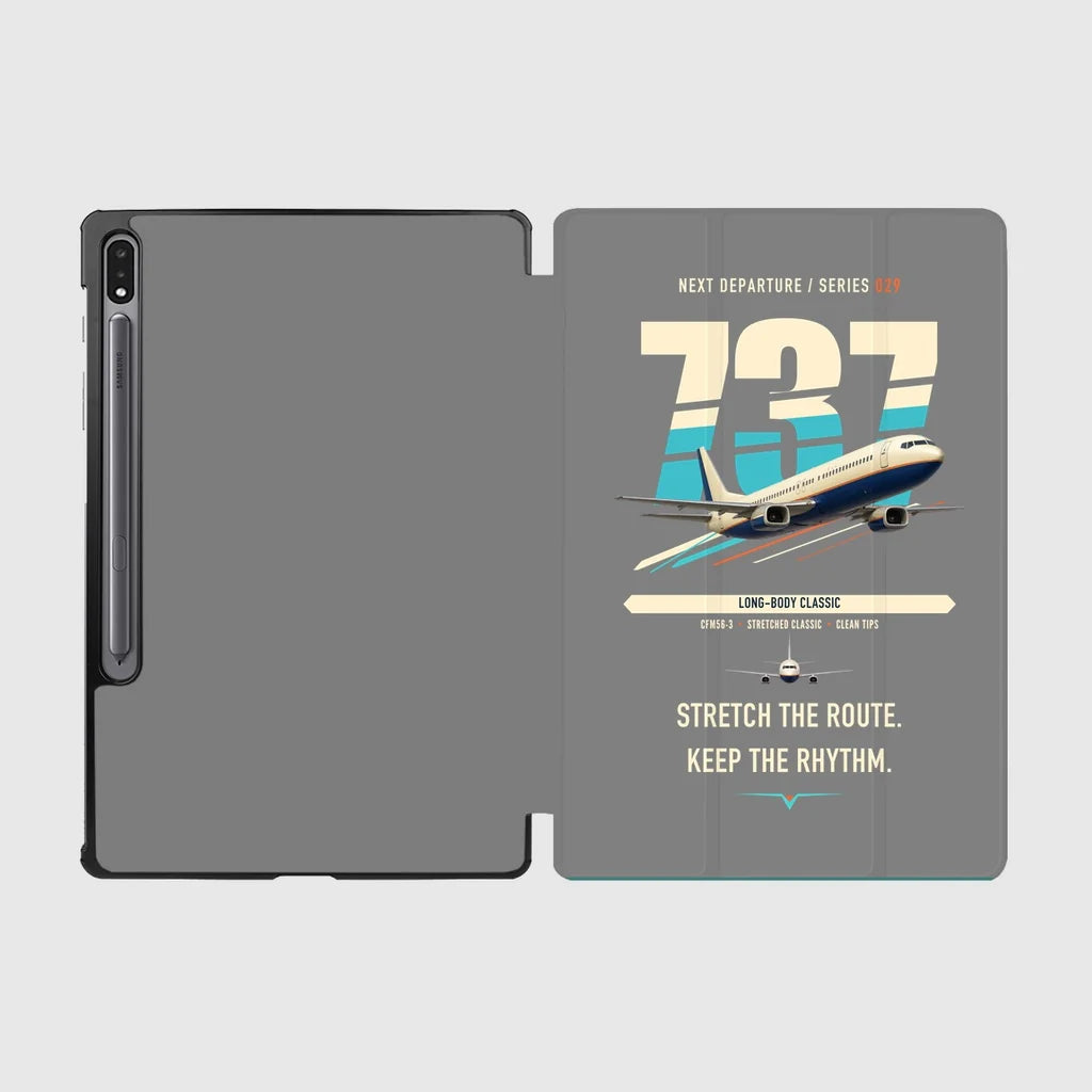 Boeing 737-400 Classic design on gray samsung tablet tablet case