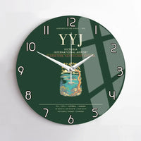 Thumbnail for Victoria International Airport YYJ Wall-Clock No-Frame - Dark Green