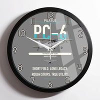 Thumbnail for Pilatus PC-6 Porter design on gray framed wall clock