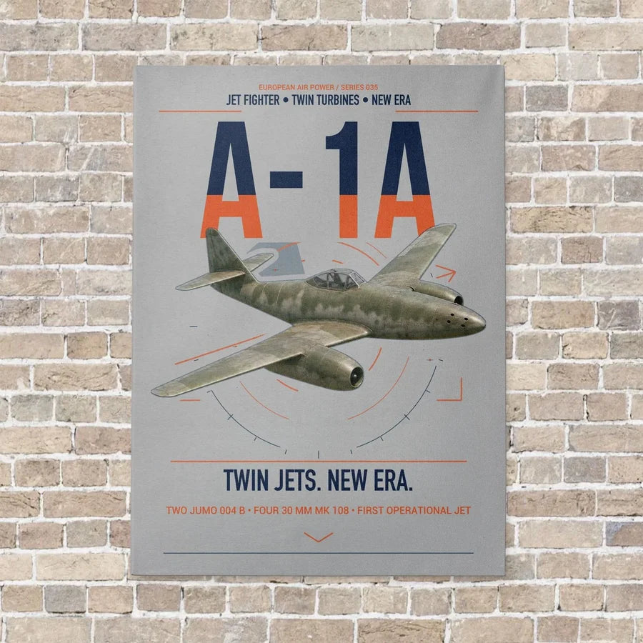 Messerschmitt Me 262A-1a vertical canvas print - no frame - light gray background