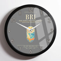Thumbnail for Bari Karol Wojtya Airport BRI Wall-Clock Framed - Gray