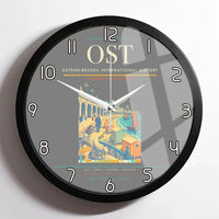 Thumbnail for Ostend-Bruges International Airport (OST) design on gray framed wall clock