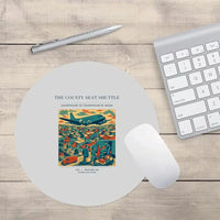 Thumbnail for VINTAGE G4388 - The County Seat Shuttle - Designed Mouse Pads design on lightgray round