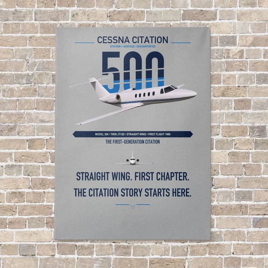 Cessna Citation 500 - Citation I vertical canvas print - no frame - light gray background