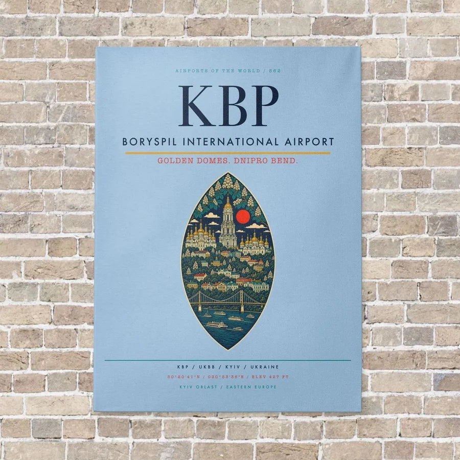 Boryspil International Airport KBP - Canvas No Frame - Light Blue