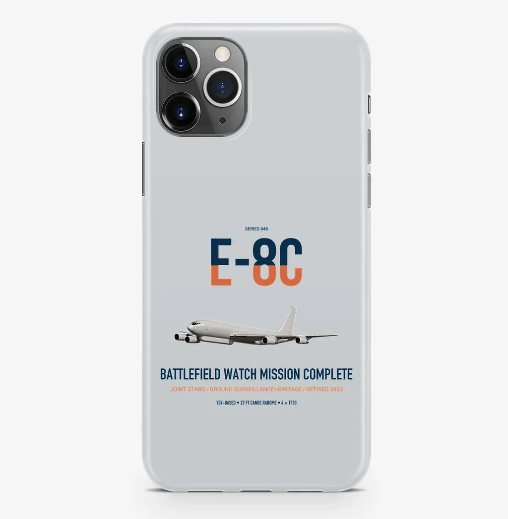 E-8C Joint STARS design on light gray magsafe iphone case, for iPhone Pro Max