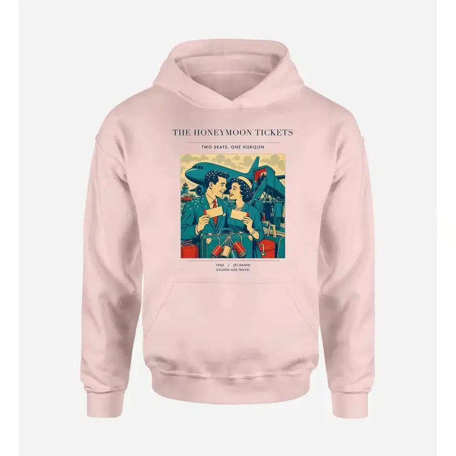 VINTAGE G4227 - The Honeymoon Tickets - Premium Hoodie design on pink premium