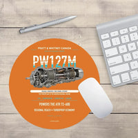 Thumbnail for PW127M design on orange round mouse pad