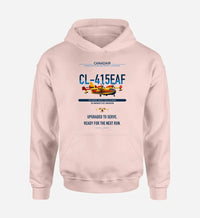Thumbnail for Canadair CL-415EAF design on pink double-side hoodie, single-side print