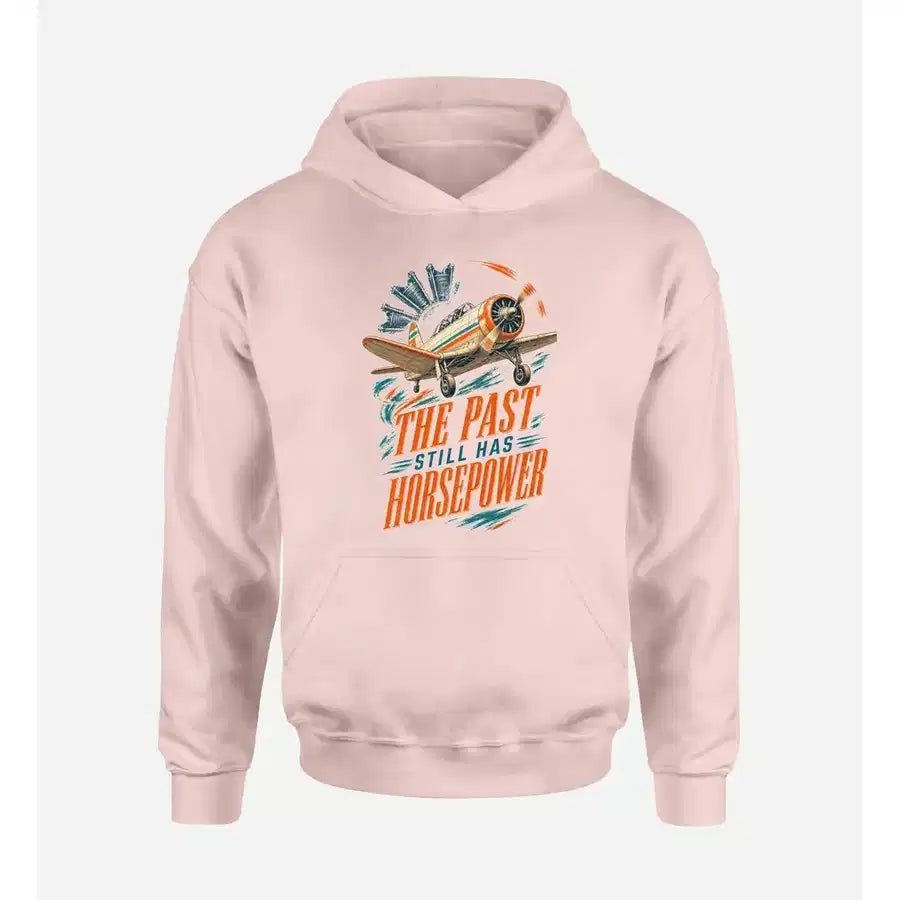 SIGNAL 656 - The Past Still Has Horsepower design on pink hoodie single side