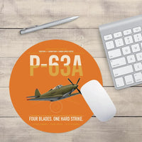 Thumbnail for P-63A Kingcobra design on orange round mouse pad