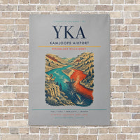 Thumbnail for Kamloops Airport YKA vertical canvas print - no frame - light gray background