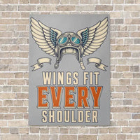 Thumbnail for Wings Fit Every Shoulder vertical canvas print - no frame - light gray background